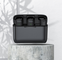 Microphone Lavalier Sans Fil 1-vers-2 |   EZON LM-02 Microphone à pince anti-bruit, portée 30-50m, autonomie 6-8h, pour streaming en direct et vlogging