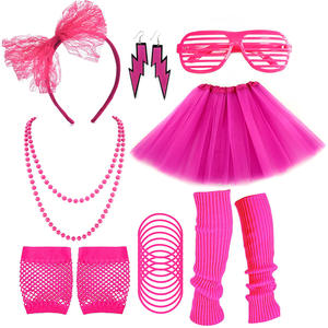80S classique dames habiller néon collier stores lunettes boucles d'oreilles résille gant jambe couverture <span class=keywords><strong>Tutu</strong></span> jupe costume - Product Image 1