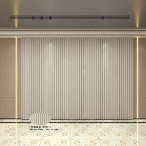 Panel de pared estriado curvo medio redondo Panel de pared de Wpc interior compuesto de plástico de madera - Product Image 6