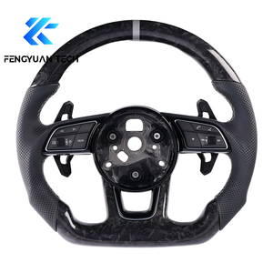 Volante Sportivo in Fibra di Carbonio con Display LED e Leve del Cambio per <span class=keywords><strong>Audi</strong></span> RS4 A6 A7 S6 <span class=keywords><strong>RS6</strong></span> S7 RS7 A3 A4 A5 (Rosso 2017-2024) - Product Image 4