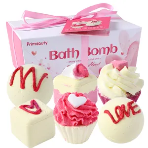 Trend produkte Neuankömmlinge Hersteller anpassen OEM Sprudel entspannen rosa Tasse Kuchen Luxus Valentinstag Bade bomben Geschenk