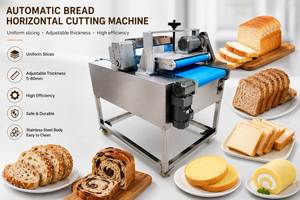 Machine à trancher le pain électrique automatique en acier inoxydable, coupe-pain horizontale pour boulangeries commerciales – Offre Spéciale - Product Image 3