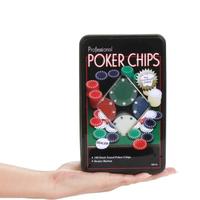 Ensemble de 100 jetons de poker en plastique avec étui de rangement, vente chaude, jetons en PP bon marché de 4 g avec bouton de croupier pour les jeux de divertissement au Texas