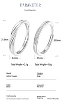 Personalisierter Gravierter S925 Sterling Silber Paarring für Valentinstag Liebesgeständnis Geschenk