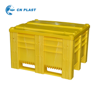 Boîte de transport en plastique rigide à parois solides, facilement empilable, recyclable, pour le transport de viande, la transformation alimentaire, les aliments pour animaux de compagnie, conteneur en vrac