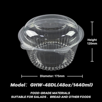 Contenants à gâteau en plastique transparent jetables à prix d'usine avec couvercle en dôme, boîtes en plastique de qualité alimentaire pour l'emballage de salades et de pains