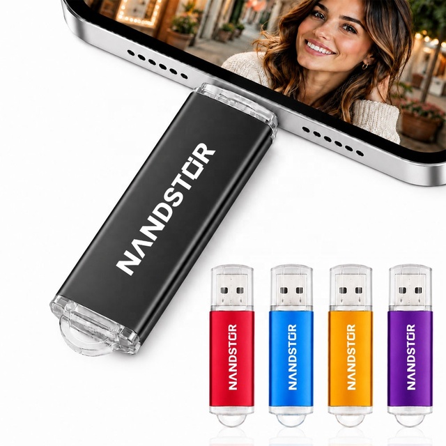 Nandstor High Quality Gold Mini 2.0 USB Flash Drive Factory Wholesale OEM ODM 64GB 32GB 16GB 8GB 128gb USB Stick for Car and PC