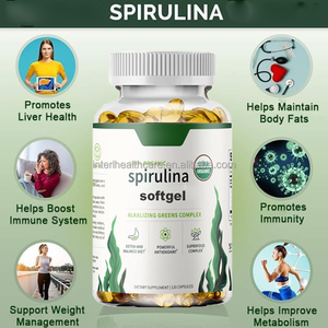 Suplemento Nutricional de Espirulina en Cápsulas Blandas de 500 mg, Vitamina Natural, Selenio, Chlorella, Espirulina en Cápsulas Blandas - Product Image 3