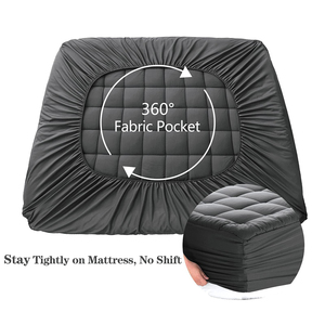 Cubrecolchón Grueso al por Mayor, Acolchado de Microfibra Suave y Esponjoso, Protector de Colchón para Hotel y Hogar, Gris Oscuro - Product Image 4