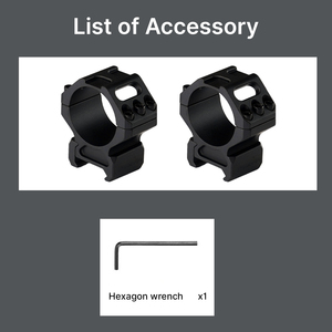 Anneaux de montage pour lunette BANGBANG en aluminium, tube de 30 mm pour base de montage de 20 mm, triple rangée de vis, hauteur centrale de 1,0 po, noir (sports de plein air) - Product Image 5