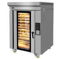 Four à convection commercial à gaz à 10 niveaux avec roulettes, porte en verre doublement isolée, commande tactile pour hôtel, pâtisserie