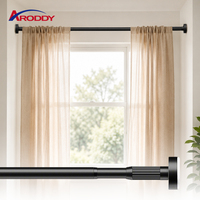 ARODDY Tringle de Douche Antidérapante en TPE de 25 mm, Sans Perçage, 62,99-98,43 Pouces, en Acier Carbone Robuste pour Salle de Bain, OEM