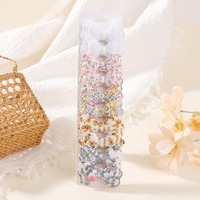 Ensemble de 10 pinces à cheveux en forme de nœud floral coréen faites à la main pour les petites filles, accessoires de coiffure de princesse, pinces à cheveux pour queue de cheval, bijoux cadeaux pour enfants