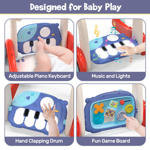 Juguetes para bebés de 0 a <span class=keywords><strong>6</strong></span> <span class=keywords><strong>meses</strong></span>, andador para bebés, colchoneta de juego infantil para <span class=keywords><strong>gimnasio</strong></span>, algodón multifuncional plegable 3 en 1, actividad para bebés, <span class=keywords><strong>gimnasio</strong></span> - Product Image 5