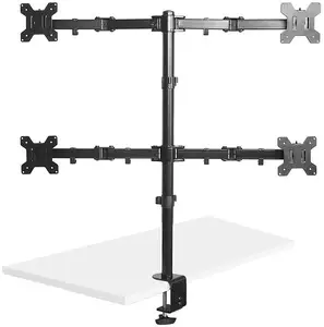 Height Adjustable with 360 Swivel Rotation and 90 Tilt for 13"-27" Computer Screen 4 Arm VESA Monitor Stand Mount