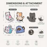 En gros, Pin's en émail souple personnalisé, motif chat ludique Kawaii, en métal, peint, pour les amoureux des animaux, pour veste en jean