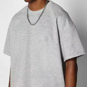 Özel erkek Streetwear Tshirt siyah Baggy Casual ağır kaburga ekip damla omuz ile 100% organik pamuk - Product Image 3