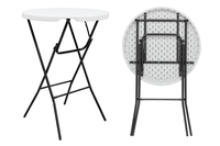 Nouveaux produits table de cocktail ronde debout pliante table de bar en plastique pour fête