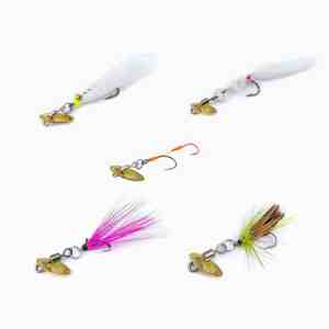 SNEDA Lot de 5 leurres de pêche à la mouche en PVC | Nymphes d'insectes réalistes avec hameçons pour la perche de brochet et la carpe - Product Image 1