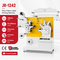Machine d'impression d'étiquettes textiles flexo multicolores automatique, largeur d'impression 140 mm, imprimante d'étiquettes tissées pour vêtements