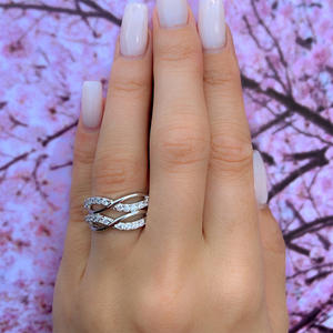 Anelli Eternity F867 in Moissanite, Argento 925, Taglio Brillante Rotondo, Incastonatura a Canale, Gioielli da Fidanzamento per Donne - Product Image 4