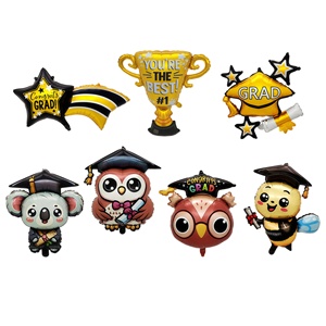 Nouveauté 2026 : Ballons en aluminium réutilisables et durables, motifs hibou et koala de dessin animé, pour la remise des diplômes et la rentrée scolaire, <span class=keywords><strong>d</strong></span>écorations de fête - Product Image 6