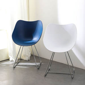 Dining Chair With <b>Backrest</b> Modern Nordic Style Metal Frame For Restaurant Or Home Use Blue White Color Options - Product Image 3