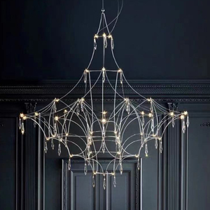 Nappe di cristallo di ghiaccio lampadario decorare soggiorno luci <span class=keywords><strong>a</strong></span> sospensione Bar negozio soffitto scintillante faretto - Product Image 6