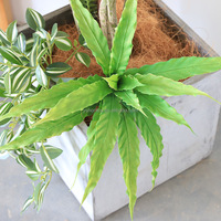 Nouveau Nid d'Oiseau Artificiel en Feuille de Fougère 40cm – Plante Tropicale Réaliste en Plastique Vert, Résistante à l'Eau et Écologique pour Décoration Intérieure et Extérieure