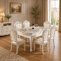 Ensemble de table à manger pliable multifonctionnel extensible, style moderne minimaliste, bois massif, marbre, carré à rond, pour la maison