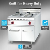Peralatan Dapur Komersial OUTE OT-889 Kompor Gas 6 Tungku Stainless Steel Eropa Oven Gas Alam/LPG/LNG