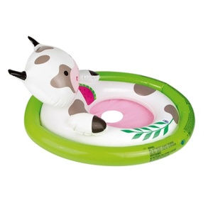 Bouée gonflable ovale en PVC en forme de vache avec dossier et coussinets, 71*56*36 CM, pour enfants, pour la piscine et la plage - Product Image 3