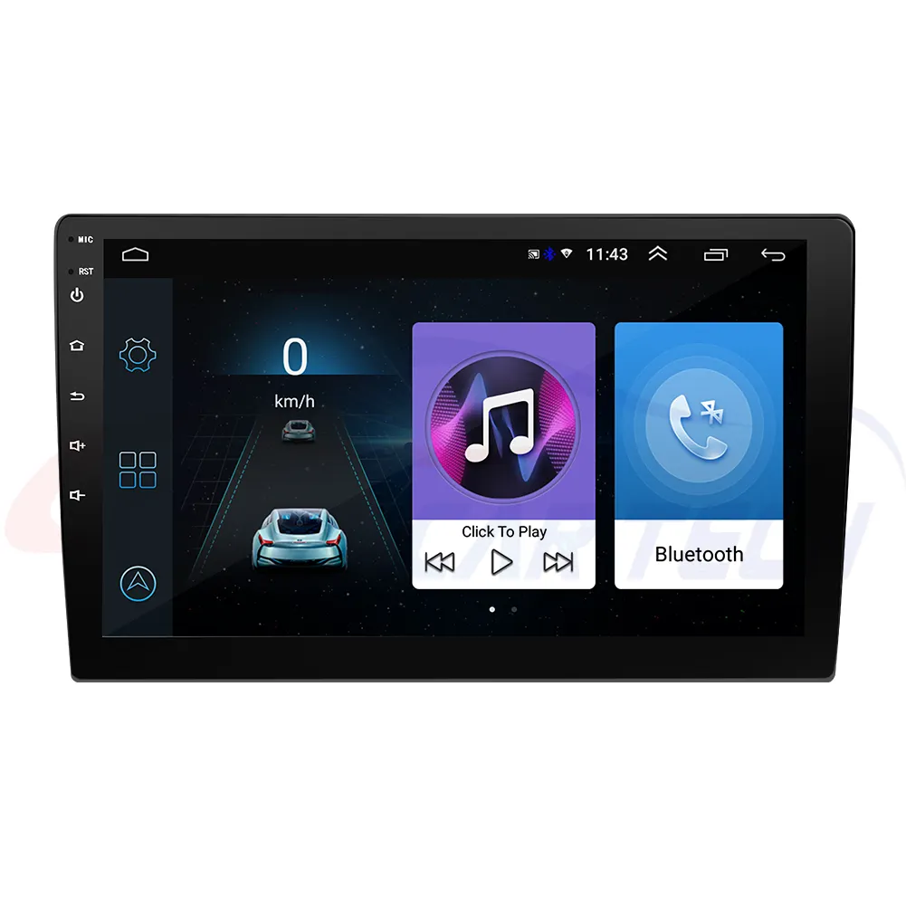 Kinerja Tinggi 9 "2 Din Android 2.5D Mobil Radio Android 8.1 Universal Auto Stereo DVD Player GPS Navigasi WIFI BT 1 + 16G