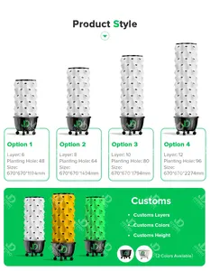 Optimize edilmiş tarım sulama hidroponik ekipman sera döner Aeroponic kule bahçe dikey topraksız sistem