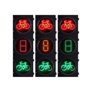 Bikeway <span class=keywords><strong>LED</strong></span> Tín Hiệu Ánh Sáng Không Có Động Cơ Xe Giao Thông Ánh Sáng Đỏ Xanh Vàng 300Mm Với Đếm Ngược - Product Image 4