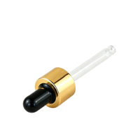Pipettes compte-gouttes en verre cosmétique noir, or et argent avec tête en caoutchouc pour sérum et huile essentielle – Vente en gros