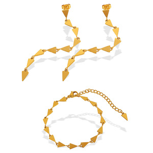 Conjunto de Collar con Triángulo Geométrico, Aleación de Zinc, Joyería de Moda Unisex, Regalo - Product Image 5