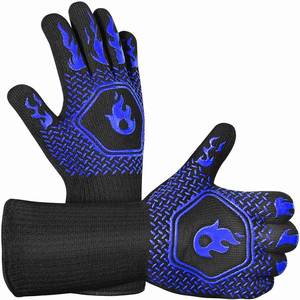 RAYBIN Customized Reversible Fireproof Silicone Heat Resistant Bbq <b>Gloves</b> for Grill Premium - Product Image 3