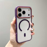 Cadre de couleur unie clair magnétique Tpu PC étui de téléphone portable pour iPhone 17 Air 16 15 Pro Max étuis transparents couverture arrière givrée