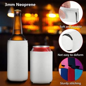 Factory Price Custom Logo Printing Blank Neoprene <b>Slim</b> Beer Can Cooler Holder Sublimation Can Cooler with Logo - Product Image 3