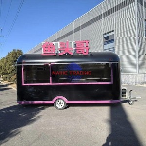 <b>Black</b> Cool New Style Food Truck Street Mobile Coffee Beverages Custom Food Trailer Kiosk Snack Food Cart With Kitchen - Product Image 1