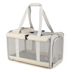 Sacs de transport de voyage portables respirants imperméables durables pour chiens chats rideaux roulants personnalisables tissu chat transporteur fermeture éclair - Product Image 4