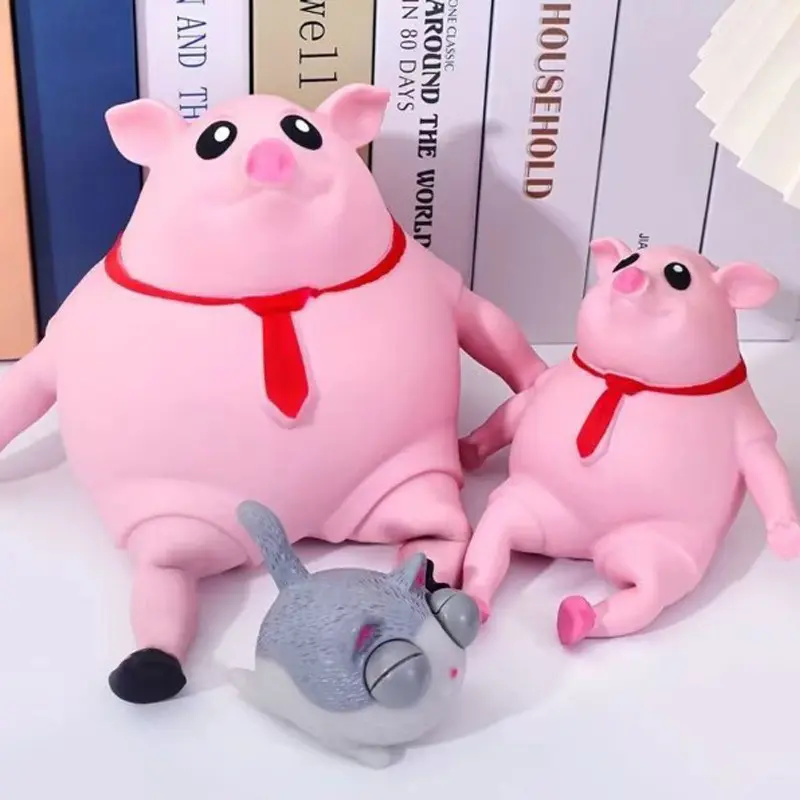 New Arrival Creative Fidget Squeeze Toys Popular Pink Skinned Pig Toy Gifts Decorative Pink Pig Ornament