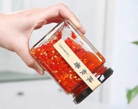 Frasco de Vidrio Hexagonal de 45ML 85ML 100ML 180ML 280ML 380ML 500ML 730ML para Miel, Mermelada y Encurtidos con Tapa de Rosca