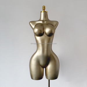 Maniquí de Torso Femenino BBL <span class=keywords><strong>con</strong></span> Curvas, Medio Cuerpo, Caderas y Busto <span class=keywords><strong>Grandes</strong></span>, Hecho de Fibra de Vidrio Duradera, Estilo Brasileño Dorado - Product Image 4