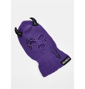 Violet Bébé Ghoul Brodé Balaclava <span class=keywords><strong>Masque</strong></span> de <span class=keywords><strong>Ski</strong></span> avec Diable Cornes - Product Image 2