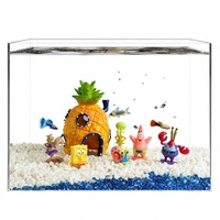 Kit d'aquarium miniature pour la maison avec décorations écologiques complètes, ornements aquatiques en plastique et abris cachettes