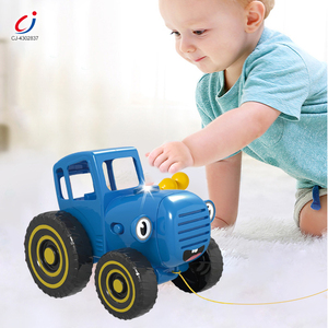 Chengji push ingénierie jouet voiture ferme inertie voiture <span class=keywords><strong>dessin</strong></span> <span class=keywords><strong>animé</strong></span> mignon push pull lumière éducation <span class=keywords><strong>camion</strong></span> bleu <span class=keywords><strong>tracteur</strong></span> jouet - Product Image 4