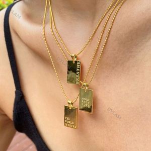 Collier Dylam en argent sterling 925, style rétro chic, pendentif rectangulaire minimaliste avec alphabet brillant, chaîne à perles - Product Image 5