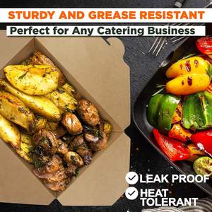 Caja Bento para Llevar, Ecológica, para Comida Rápida, Fideos, Ensaladas, Almuerzo, Caja de Papel Kraft para Empacar Alimentos - Product Image 4